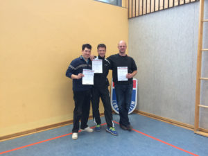 Bezirksmannschaftsmeister Senioren Hessen-Süd (v.l.n.r. Wolfram Mansky, Wolfgang Dörner und Christian Kolbe)