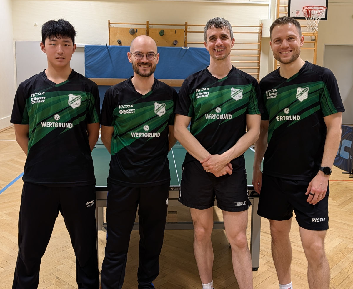 2. Mannschaft 2025/2026: (v.l.n.r: Borris Zheng, Marcel Witte, Stefan Hartmann, Simon Sprankel)